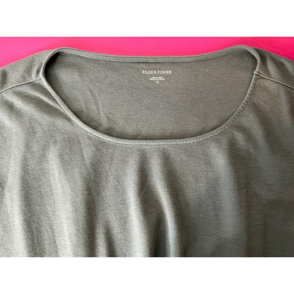 EILEEN FISHER Womens‎ Organic Cotton Cropped Boxy Top Sz 1X Lagenlook Flowy - Picture 3 of 6